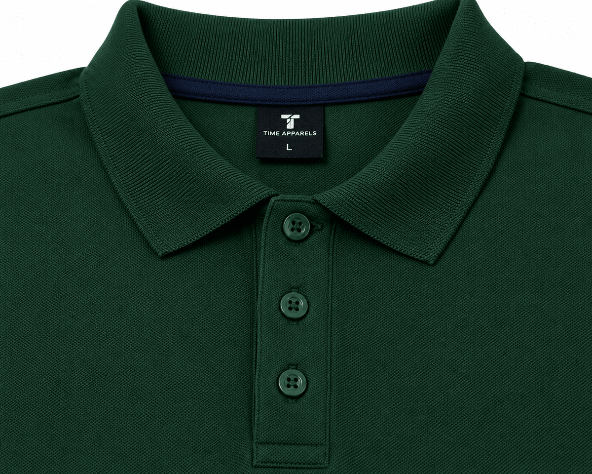 Bottle Green 280 GSM Cotton Polo T-Shirt - TEE CLUB